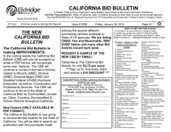 CALIFORNIA BID BULLETIN
