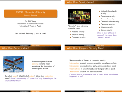 Intro to Security - Department of Computer Sciences