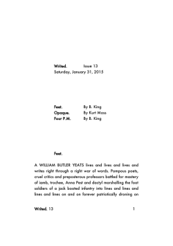 Writed. Issue 13 Saturday, January 31, 2015 Feet