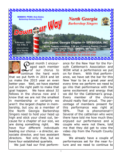 February 2015 Newsletter - North Georgia Barbershop Singers