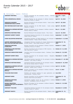 Events Calendar 2015 &ndash; 2017