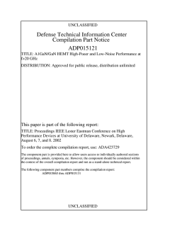 A1GaN/GaN HEMT High-Poeer and Low