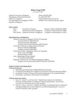 Khim Yong Goh - School of Computing