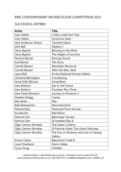 Successful Entries 2015 - Royal Watercolour Society