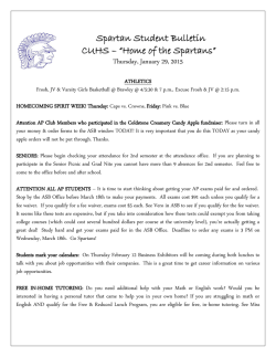 Spartan Student Bulletin - Central Union High School