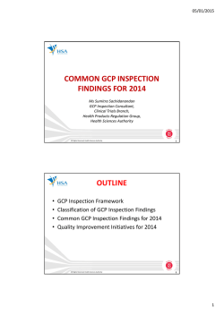 common gcp inspection findings for 2014