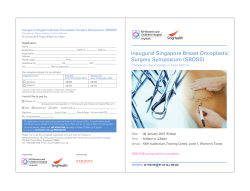 Inaugural Singapore Breast Oncoplastic Surgery Symposium (SBOSS)