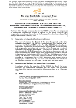 resignation of independent non-executive director, member of the