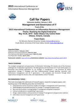 IT Management and Governance Description - Conf-IRM