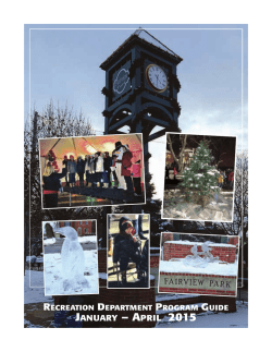 JANUARY &ndash; APRIL 2015 - Fairview Park Recreation Department