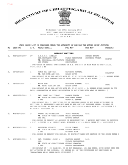 DAILY CAUSE LIST FOR WEDNESDAY 28/01/2015