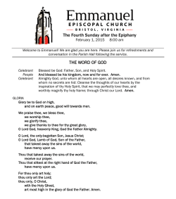 Download Order of Service - Emmanuel Episcopal Church