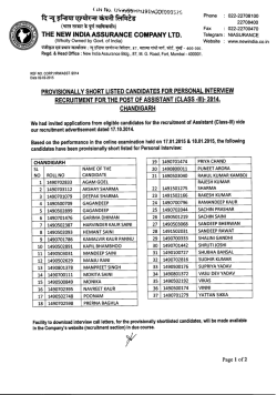 Chandigarh - The New India Assurance Co. Ltd.