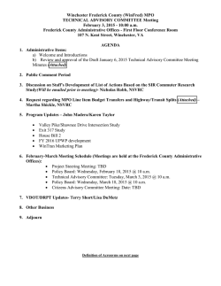 Agenda - WinFred Metropolitan Planning Organization