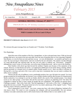February 2015 - New Annapolitans