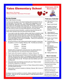 Yates School Newsletter - Yates Elementary School