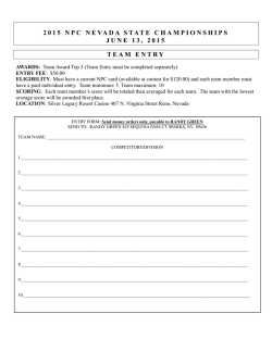 2 0 1 5 N P C N E VA D A S TAT E C H A M P I O N S H I P S J U N E