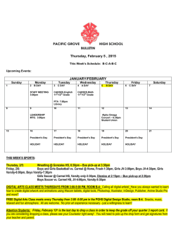 PACIFIC GROVE HIGH SCHOOL BULLETIN Monday, February 2