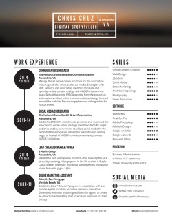 WORK EXPERIENCE SKILLS SOCIAL MEDIA