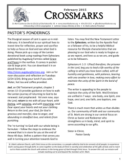 February 2015 Newsletter - St. Mark Lutheran Church