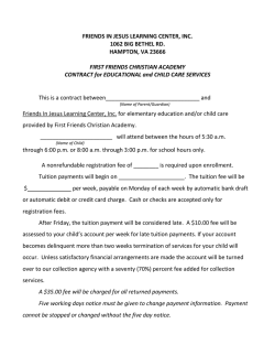 FRIENDS IN JESUS LEARNING CENTER, INC. 1062 BIG