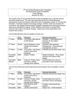 2014 - 2015 Best Business Ideas Winners