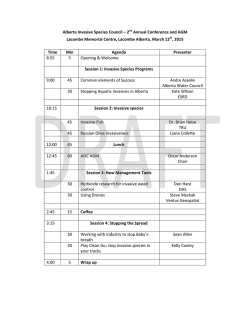 Agenda - Alberta Invasive Species Council