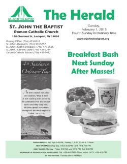 Bulletin - Saint John the Baptist Church