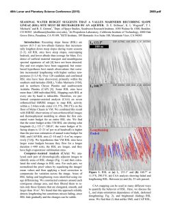 seasonal water budget suggests that a valles marineris recurring
