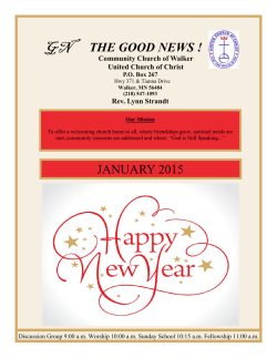 January 2015 Newsletter - Community Church of Walker UCC