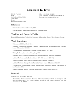 Margaret K. Kyle: Curriculum Vitae