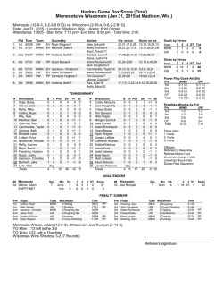 Minnesota vs Wisconsin (Jan 31, 2015 at Madison, Wis.)