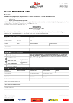 OFFICIAL REGISTRATION FORM Ver. 020215