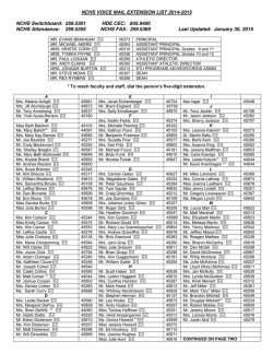 NCHS Switchboard: 259 - MSD Washington Township