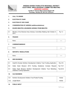 January 29, 2015 Electoral Area Advisory Committee Amended