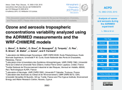 Analysis of ozone and aerosols during the ADRIMED