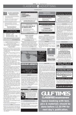 CLASSIFIED ADVERTISING
