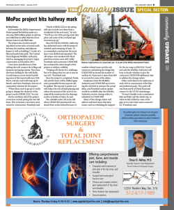 MoPac project hits halfway mark ORTHOPAEDIC SURGERY