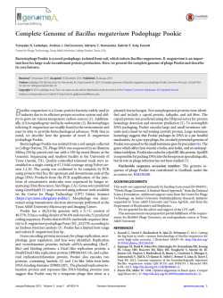 Complete Genome of Bacillus megaterium Podophage Pookie