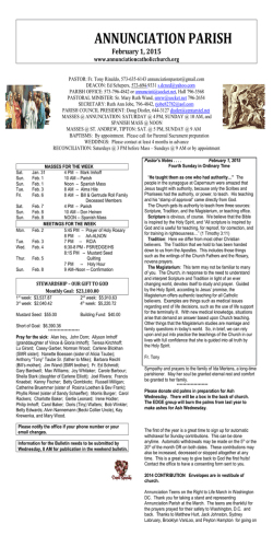 ANNUNCIATION PARISH - Annunciation Catholic Church