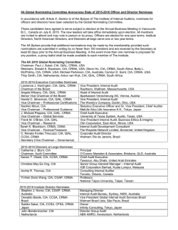IIA Global Nominating Committee Announces Slate of 2008-2009