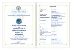 Regional Conference on Recent Advances in Nanotechnology