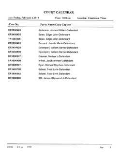 COURT CALENDAR