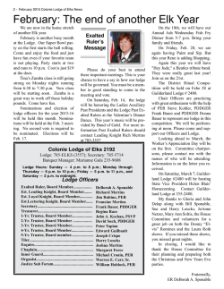 February: The end of another Elk Year