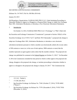 SECURITIES AND EXCHANGE COMMISSION