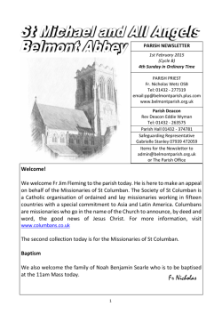 1 February 2015 - Belmont Abbey Parish
