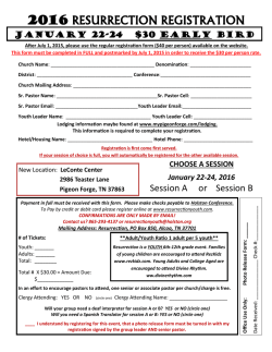 2016 RESURRECTION REGISTRATION