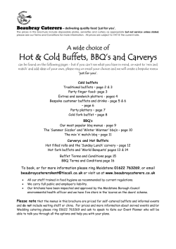 BBQ, Carvery and Hot Buffet Menu
