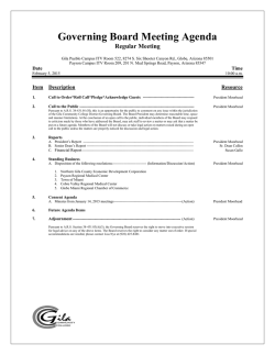 Governing Board Meeting Agenda