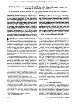 Desmopressin Induces Endothelial P-Selectin Expression
